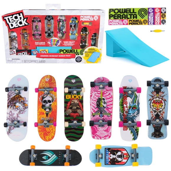 Set Mini Skateboard Tech Deck Powell Peralta 8 piezas con Rampa