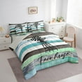 thumbnail image 3 of Homewish Retro Lake House Bedding Comforter Set 7pcs for Adult, Blue Green Rustic Cabin Queen Bedding Sets, Plant Botanical Reversible Queen Sheet Sets, Luxury Bedroom Decor, 3 of 7