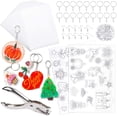 thumbnail image 1 of HTOOQ 138 Pcs Heat Shrink Plastic Sheets Kit, Shrinky Art Films Clear Sanded Shrink Sheets Include Blank Shrink Papers with Keychain Accessories and for Kids Creative Craft - -, 1 of 7