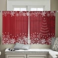 thumbnail image 5 of Red Christmas Sheer Curtains 45 Inch Length 2 Panels Set, Semi Transparent Voile Rod Pocket Curtains for Living Dining Room Bedroom Drapes Xmas Snowflake Tree Vintage, 5 of 8
