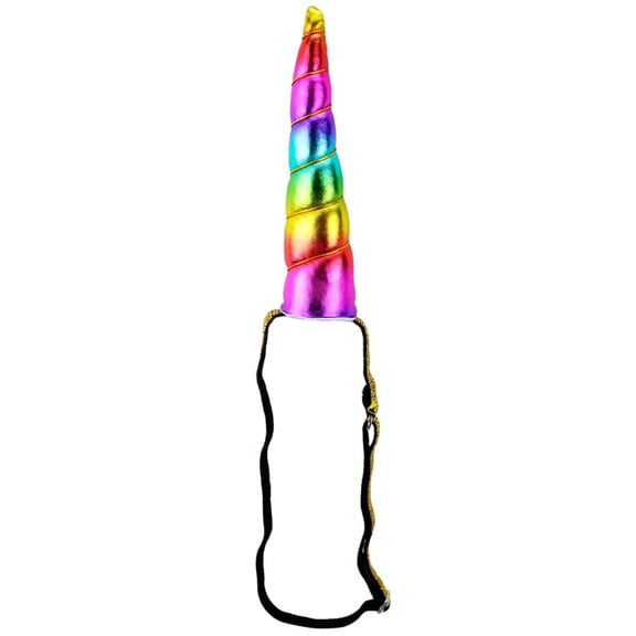 SeasonsTrading Imagine-Fly Shiny Rainbow Unicorn Horn Headband - Fun Birthday Party Favor