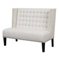 thumbnail image 4 of Home Fare Tufted Nailhead Trim Entryway Bench in Natural White, 4 of 7