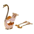 thumbnail image 1 of Lindo juego de tenedores y cucharas con forma de cisne, vajilla de cocina, decoración para pasteles y ensaladas Opción7 Oro, 1 of 9