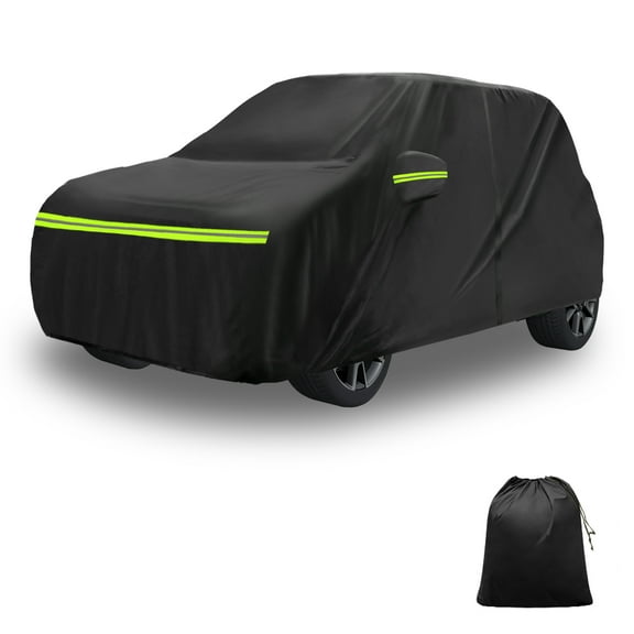 Unique Bargains Car Cover for Suzuki Swift IV/V 2011-2023 210D-PU Outdoor Full Car Cover All Weather Waterproof Windproof Sun Protection with Driver Door Zipper Black