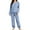 Light Blue, variant on Women's 2-Piece Coral Fleece Pajama Set, Double-Sided Plush Sleepwear, Thickened Winter Loungewear, Comfortable Cuffed Ankle Pants, Cozy Home Wear Set for Women Coffee XXL