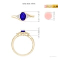 thumbnail image 4 of ANGARA Natural Oval Tanzanite Bypass Ring with Trio Diamond Accents in 14K Yellow Gold for Women (Size-7x5mm) | December Birthstone, Anniversary, Jewelry Gift for Women | Natural Tanzanite Ring, 4 of 8