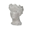 thumbnail image 2 of Gray Young Girl Bust Planter Indoor Outdoor Decor Cement Pot Beautiful Woman Face Greek Sculpture Flower Hair 7" x 7" x 10", 2 of 2