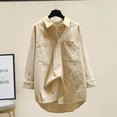 thumbnail image 2 of Timegard Womens Button down Shirts Long Sleeve Lapel Neck Blouse Fall Casual Comfy Jackets Solid Color, 2 of 3