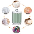 thumbnail image 4 of Stripes Pattern in Green with Lace Translucent Plastic Cans Storage Canisters with Lid Set of 2, 4 of 7