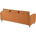 thumbnail image 7 of 85" Mid-Century Modern Cognac Tan PU Leather Sofa - Deep-Seated 3-Seater Couch with Padded Backrest and Armrests, Ideal for Living Room, Bedroom, or Office, 7 of 7
