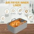 thumbnail image 6 of Relax love Air Fryer Liner 2Pcs Rectangle with Handle Reusable Heat Resistant Baking Pan Air Fryer Accessories Liners for Air Fryer Oven Microwave,Gray, 6 of 11