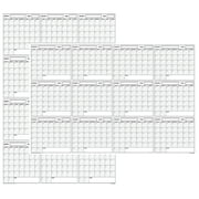 XLarge Yearly Wet & Dry Erase Blank Reusable Undated Wall Calendar Planner for Office Academic Home 12-Month Project Calendar