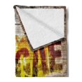 thumbnail image 2 of Rasta Soft Flannel Fleece Throw Blanket, World Map on Plaques Reggae Lettering and Peace, Cozy Plush for Indoor and Outdoor Use, 70" x 90", Pale Brown Orange, by Ambesonne, 2 of 5