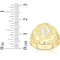thumbnail image 2 of Floreo Men's 10k Yellow Gold Round Two-Tone Gold A-Z Initial Ring, Sizes 5 - 11, 2 of 4