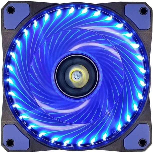 Ventilador de enfriamiento de caja de PC de 120 mm, ventiladores de alto flujo de aire para computadora súper silenciosos de 120 mm para juegos - Azul
