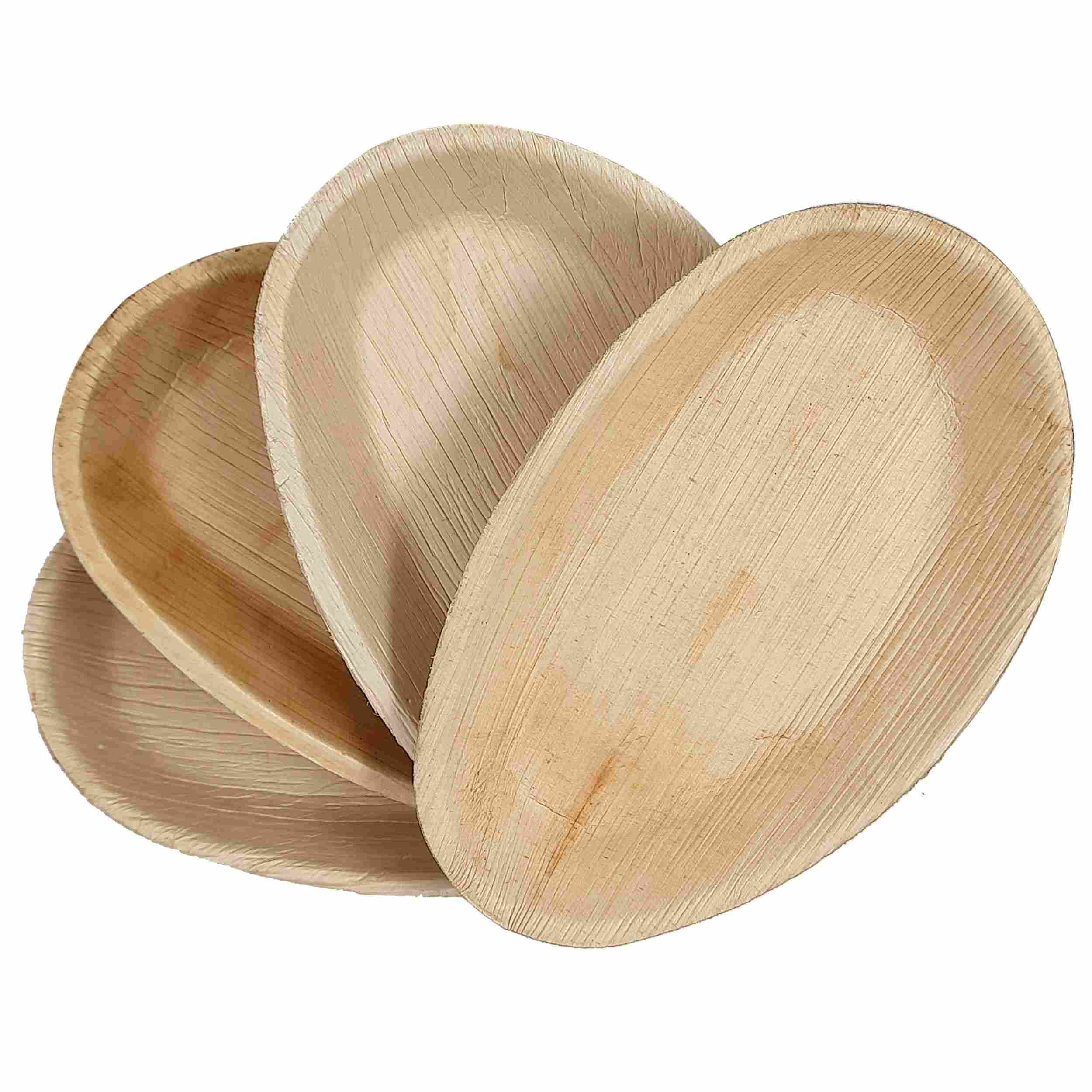 Dtocs Palm Leaf Plate 7 x 5 Inch Oval (Pack 50) Bamboo Plate Look