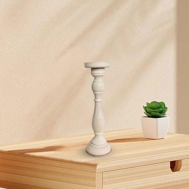 Soporte de candelabro de madera sin terminar Decoración Mesa Centro de mesa Adorno Artesanía Portavelas Pilar romano Base de pedestal para fiesta de 37CM Fernando Portavelas de pilar
