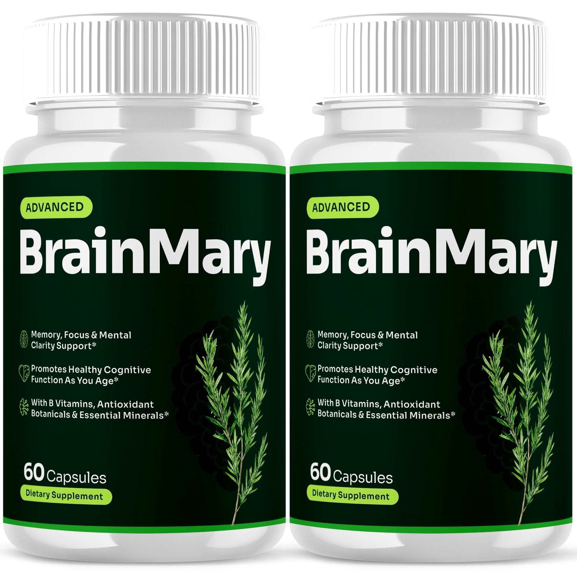 BrainMary Advanced Formula Brain Support Pills Maximum Strength Supplement Brain Mary 120 Capsules