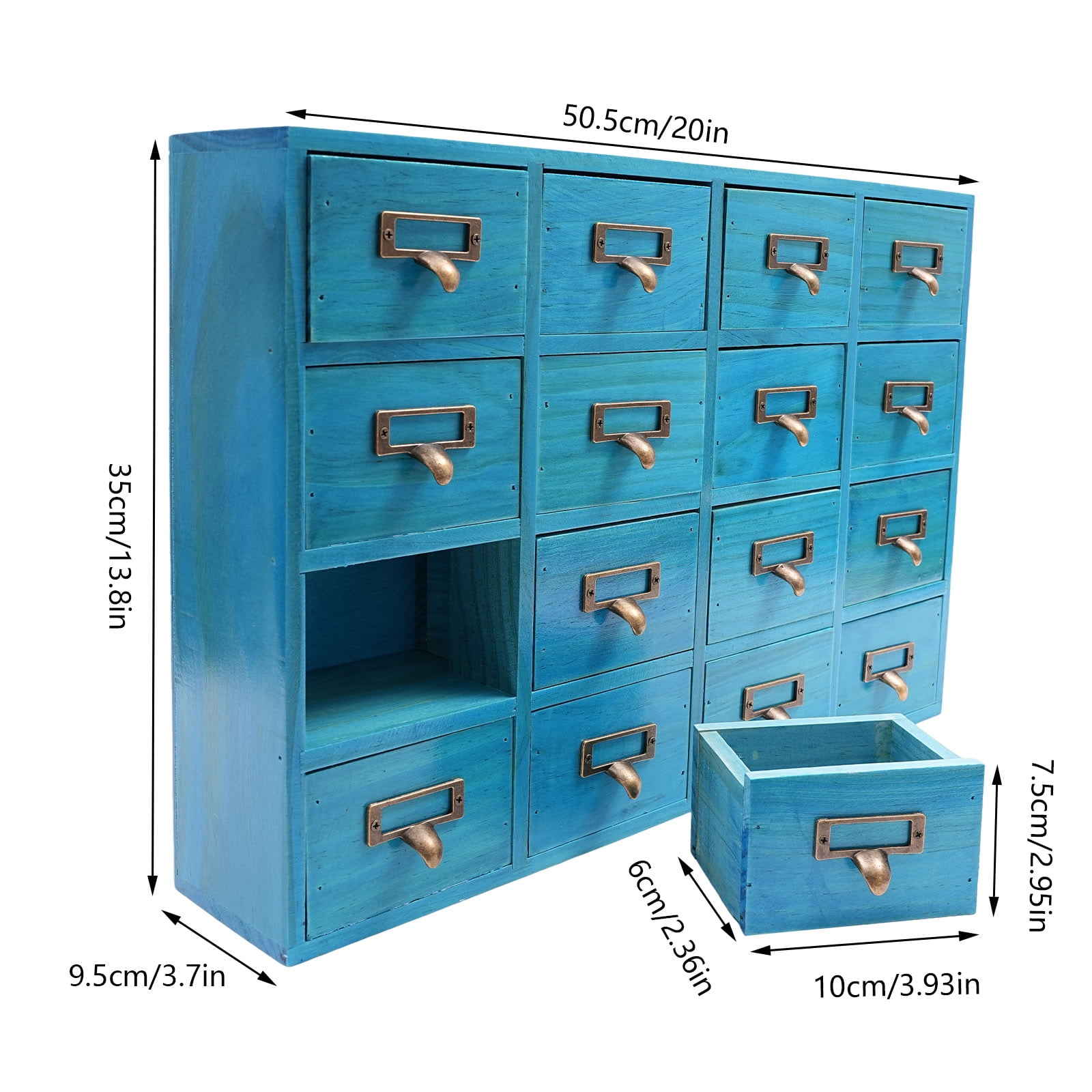 16 Drawers Apothecary Cabinet, Apothecary Chests and Cabinets, Herb Storage Box, Wooden Desk Drawer Organizer