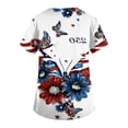 thumbnail image 4 of Trgacdwlo S-5XL Plus Size 4th of July Scrub Tops Women V Neck Short Sleeve Independence Day Women’s Nurse Uniforms with Pocket, 4 of 4