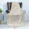 thumbnail image 4 of Abstract Soft Flannel Fleece Throw Blanket, Swirls Pattern with Circles Rounds Lines with Border Like Image, Cozy Plush for Indoor and Outdoor Use, 60" x 80", Pale Grey Eggshell, by Ambesonne, 4 of 5