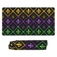 thumbnail image 2 of Kdxio Mardi Gra Geometric Print Large Gaming Mouse Pad,Non-Slip Base,Water Resist Keyboard Pad for Gamer,Office & Home,29.5 x 15.8 in, 2 of 9