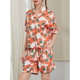 thumbnail image 3 of Biezeib Women Button up Pjs Set Fashion Print Short Sleeves Shirt and Elastic Shorts for 2 Piece Loungewear Soft Sleepwear, 3 of 6