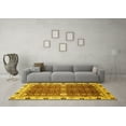 thumbnail image 3 of Ahgly Company Indoor Round Abstract Yellow Modern Area Rugs, 8' Round, 3 of 4