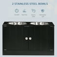 thumbnail image 3 of PawHut Magnetic-Door Dog Food Storage Cabinet & Dog Feeding Station, Black, 3 of 9