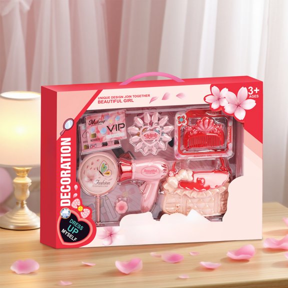 RXIRUCGD Pretend Play Dress Up and Makeup Toy Set for Kids, Creative Role Play Toy Encourages Self-Expression and Social Interaction Skills