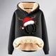 thumbnail image 4 of WILLBEST Sudaderas de Mujer con Capucha Estampada con Letras Navideñas, Espalda de Lana, Cálida, de Invierno, Estilo Pullover, Sudadera de Moda 1160 X-Grande, 4 of 4
