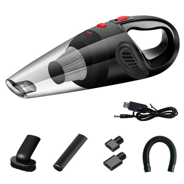 Aspiradora de mano, aspiradora de coche inalámbrica, succión fuerte, aspiradora de mano portátil inalámbrica con luz LED para el hogar, coche, escaleras, limpieza del pelo de mascotas