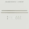 thumbnail image 3 of EXCLUSIVE HOME Topper 1" Curtain Rod and Coordinating Finial Set, Matte Silver, Adjustable 36"-72", 3 of 7