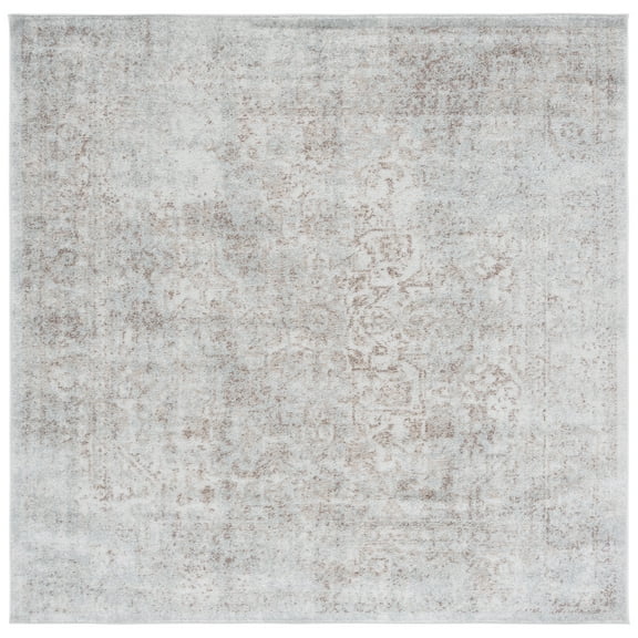 SAFAVIEH Evoke Trena Floral Area Rug, Ivory/Taupe, 6'7" x 6'7" Square