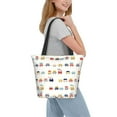 thumbnail image 6 of KLL Tote Bag for Women Colorful Trains Print Shopping Grocery Reusable Bags for Office School Shopping Travel, 6 of 6