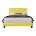thumbnail image 3 of Home Design Omaha Queen Tufted Upholstered Panel Bed Frame, Yellow, Easy Assembly, 3 of 5