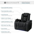 thumbnail image 3 of Seatcraft Virtuoso Home Theater Seating, Living Room, Heat & Massage, Powered Headrest, Powered Lumbar, Italian Leather, Powered Recline, Row of 2, Black, 3 of 8