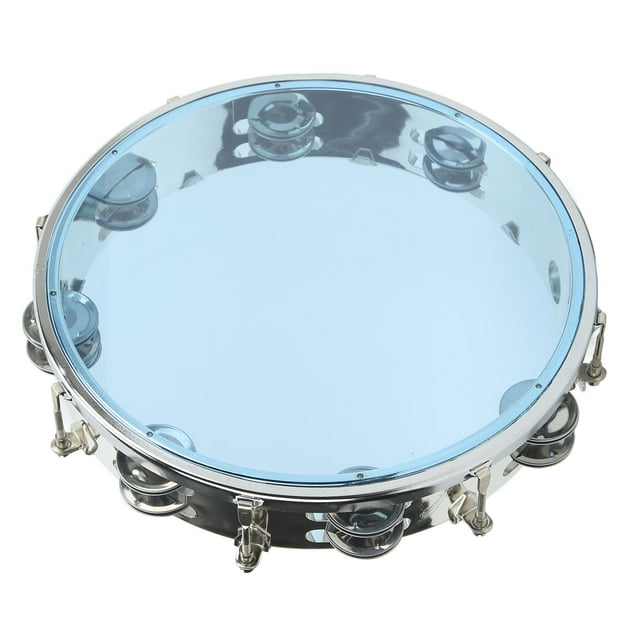 Percussions de Poche, Tonalité Réglable Large Accessibilité Apparence Plate 10in Tambourin pour Fête d'Anniversaire Bleu