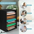 thumbnail image 5 of Adiroffice 11-Compartment Wooden Mail Organizer, Vertical Desktop Sorter with Removable Shelves, Black, 5 of 8