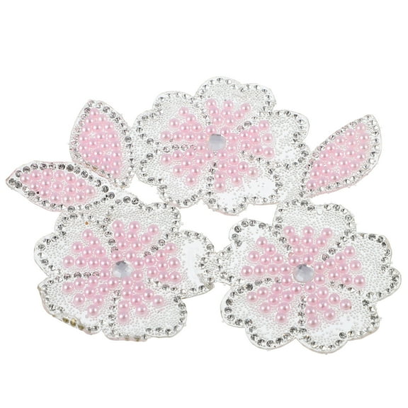 Rhinestone DIY Applique Flower Patch Para Sequin Appliques Embellishments Pink