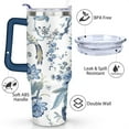 thumbnail image 3 of 40 Oz Flowers Tumbler with Handle and Straw,Double Wall Vacuum Reusable Stainless Steel Water Bottle Leak Proof Insulated Travel Mug Iced Coffee Cup, for Iced or Cold Beverages, 3 of 7