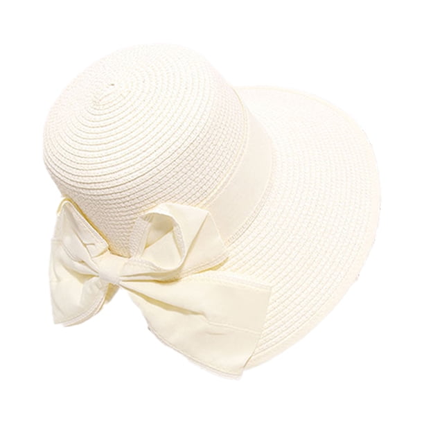 Sombrero de paja para mujer con circunferencia de 56-60 cm, parasol, protector solar, para viajes al aire libre, sombrero de playa con lazo