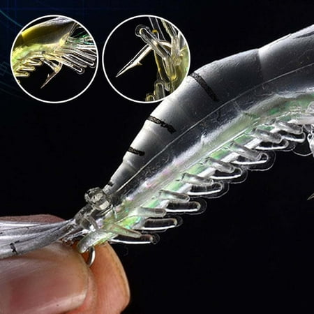 Arghm Glowing Shrimp Fishing Lures 10 PCS Life-like Swimming Action Realistic Patterns For Fresh Saltwater Fishing