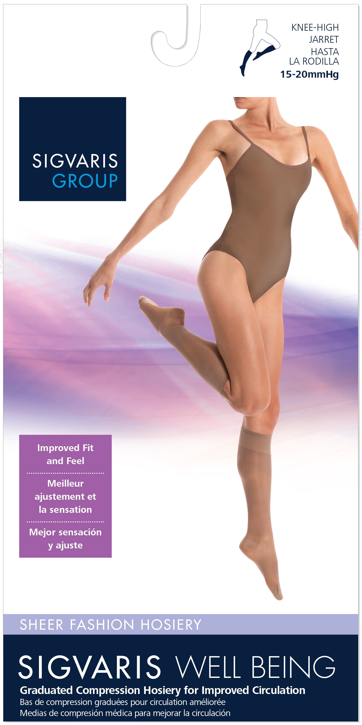 120 Well Being Women's Closed Toe Knee Highs - 15-20 mmHg Sig120C