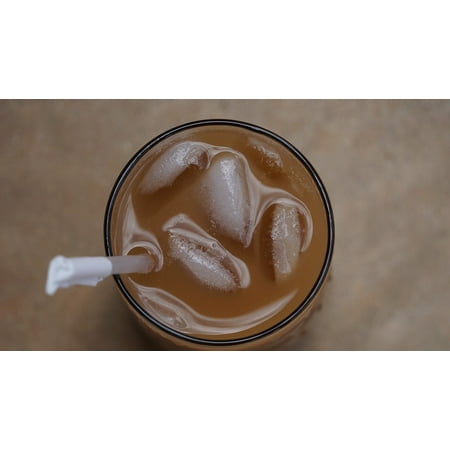 9.5' Iced Beverage Glass LAMINATED POSTER Beverage Ice Coffee Glass Caffeine Drink Coffee Poster Print 24 x 36 ()