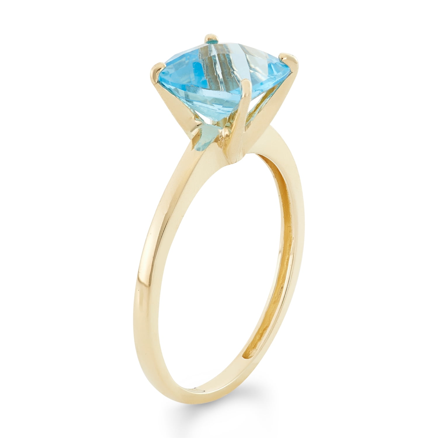 10k gold cushion cut gemstone ring