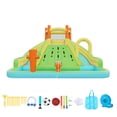 thumbnail image 1 of KFFKFF Inflatable Bounce House, 13.3 x 11.4 x 8.4 ft Inflatable Bounce House Water Slide, Bouncer Castle with Climbing Wall, Double Tall Slides, Splash Pool for 3 to 4 Kids Ages 3 to 8, 1 of 9