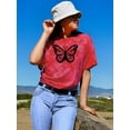 thumbnail image 2 of Monarch Butterfly Handdrawn Tie Dye Crystal Women -Image by Shutterstock, Female Large, 2 of 4