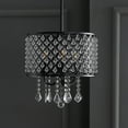 thumbnail image 4 of JONATHAN Y Avah Metal/Crystal Adjustable LED Drop Chandelier, Black/Clear by JONATHAN  Y 3 13", 4 of 5