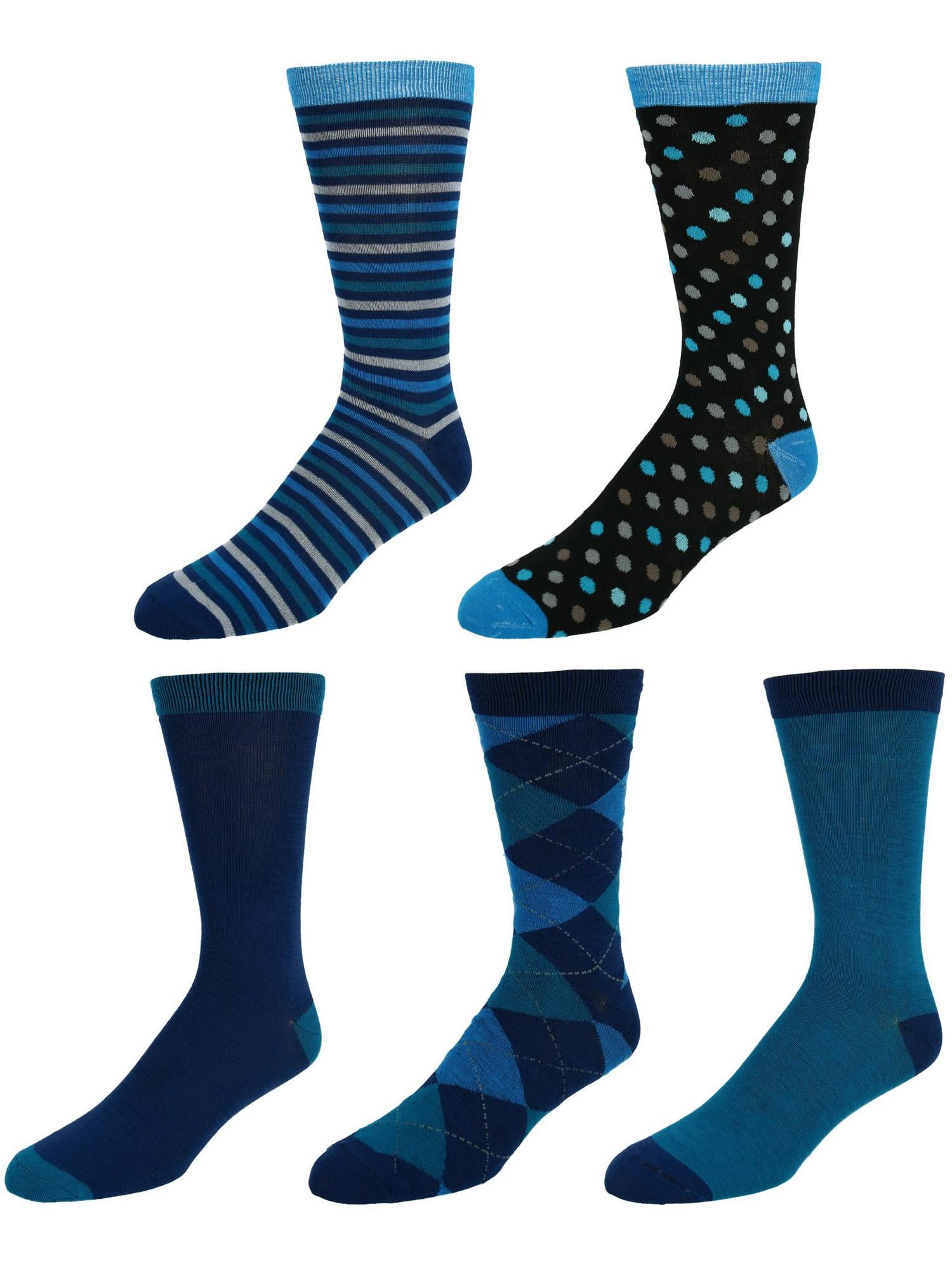 JustOne - Just One Dress Socks Argyle Stripes Dots Solids (5 Pair Pack ...